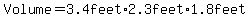 Volume+=+3.4feet+%2A+2.3feet+%2A+1.8feet