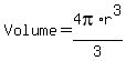 Volume+=+4pi%2Ar%5E3%2F3