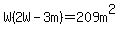 W%282W-3m%29=209m%5E2