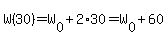 W%2830%29=W%5B0%5D%2B2%2A30=W%5B0%5D%2B60