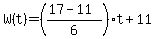 W%28t%29=%28%2817-11%29%2F6%29t%2B11