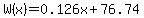 W%28x%29=0.126x%2B76.74