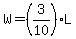 W=%283%2F10%29L