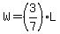 W=%283%2F7%29L