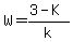 W=%283-K%29%2Fk