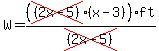 W=%28cross%28%282x-5%29%29%28x-3%29%29ft%2Fcross%28%282x-5%29%29