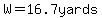 W=+16.7yards