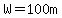 W=100m