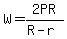W=2PR%2F%28R-r%29
