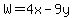 W=4x-9y