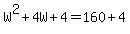 W%5E2%2B4W%2B4=160%2B4