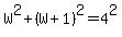 W%5E2+%2B+%28W%2B1%29%5E2+=+4%5E2