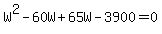 W%5E2-60W%2B65W-3900+=0