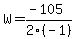W+=+%28-105%29%2F2%28-1%29