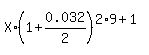 X%2A%281+%2B+0.032%2F2%29%5E%282%2A9%2B1%29