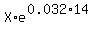 X%2Ae%5E%280.032%2A14%29