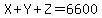 X%2BY%2BZ=6600