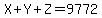 X%2BY%2BZ=9772