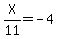 X%2F11=-4