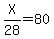 X%2F28=80