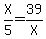 X%2F5=39%2FX