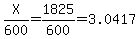 X%2F600=1825%2F600=3.0417
