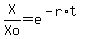 X%2FXo=e%5E%28-r%2At%29