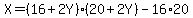 X=%2816%2B2Y%29%2820%2B2Y%29-16%2A20