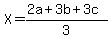 X=%282a%2B3b%2B3c%29%2F3