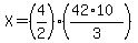 X=%284%2F2%29%28%2842%2A10%29%2F3%29