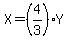 X=%284%2F3%29Y