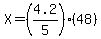X=%284.2%2F5%29%2848%29