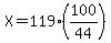 X=119%28100%2F44%29