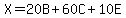 X=20B%2B60C%2B10E