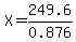 X=249.6%2F0.876