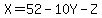 X=52-10Y-Z
