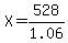 X=528%2F1.06