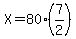 X=80%287%2F2%29