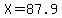 X=87.9