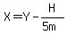 X=Y-H%2F%285m%29