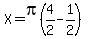 X=pi%284%2F2-1%2F2%29