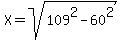 X=sqrt%28109%5E2-60%5E2%29