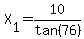 X%5B1%5D=10%2Ftan%2876%29