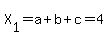 X%5B1%5D=a%2Bb%2Bc=4