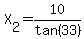 X%5B2%5D=10%2Ftan%2833%29