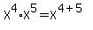 X%5E4+%2A+X%5E5+=+X%5E%284%2B5%29