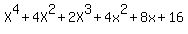 X%5E4+%2B+4X%5E2%2B+2X%5E3+%2B+4x%5E2+%2B+8x+%2B+16