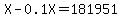 X-0.1X=181951