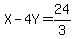 X-4Y=24%2F3