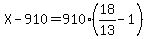 X-910=910%2818%2F13-1%29